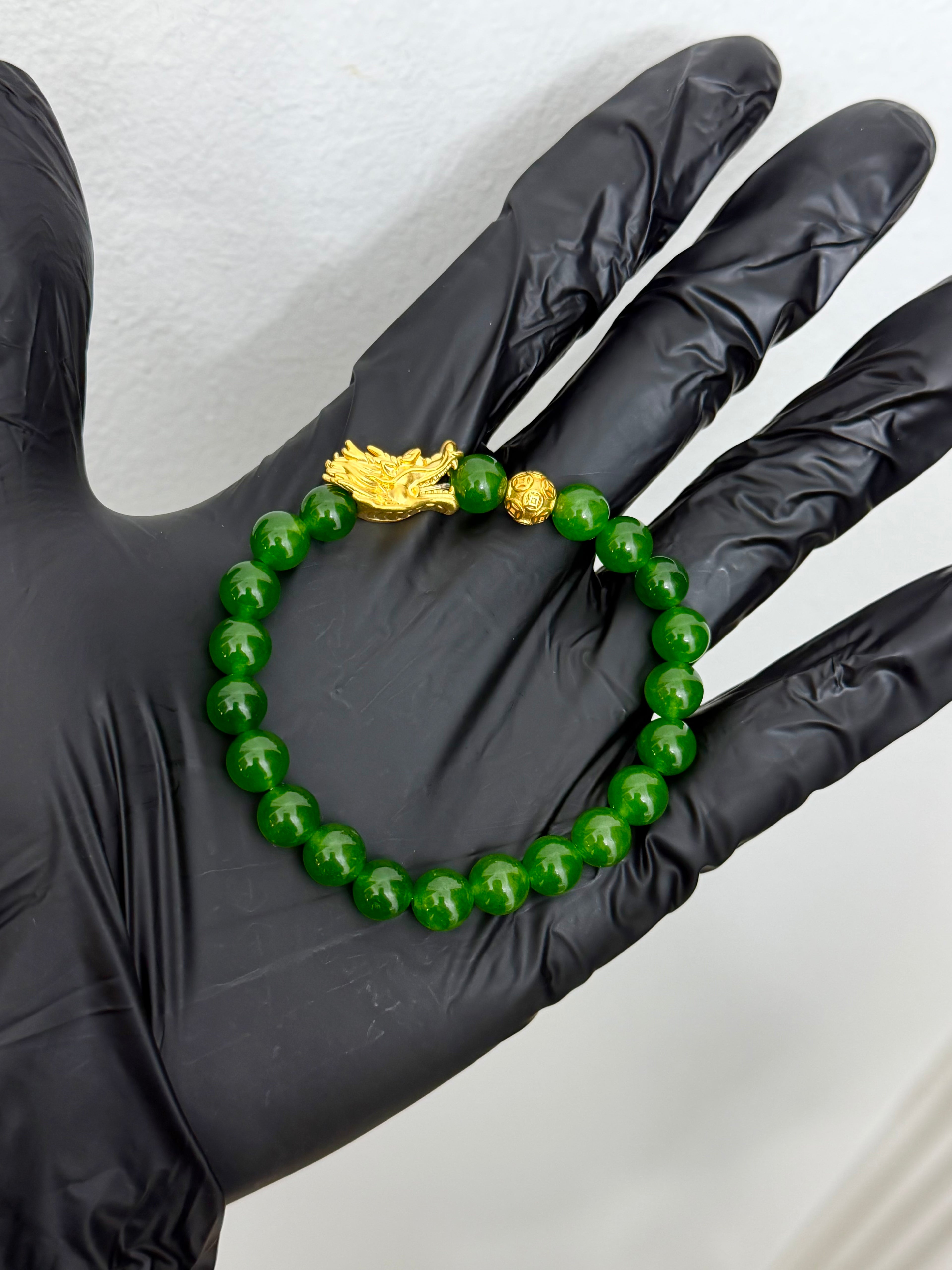 24k Gold Dragon & Jade Bracelet