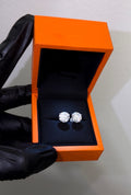6 Carat Round Earrings, VVS2-F IGI 14k Gold