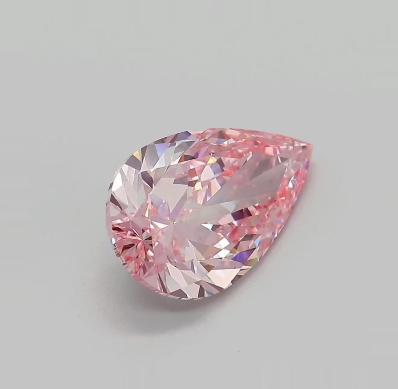 2 Carat Pear-Fancy Vivid Pink Diamond 14k Gold Ring, IGI Certified